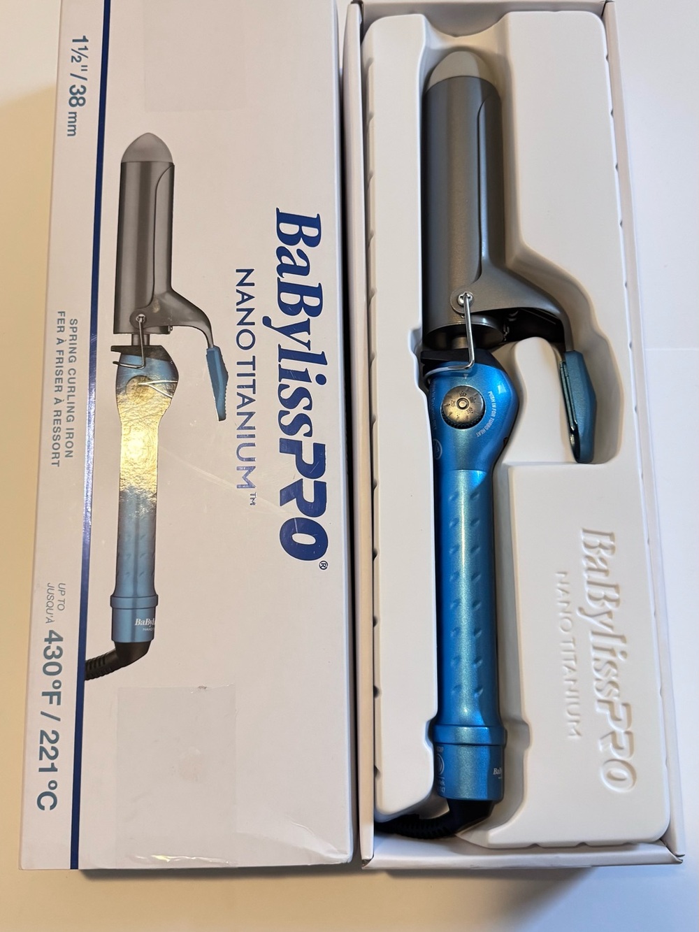 New - BaBylissPRO Nano Titanium 1.25" Curling Iron — Blue